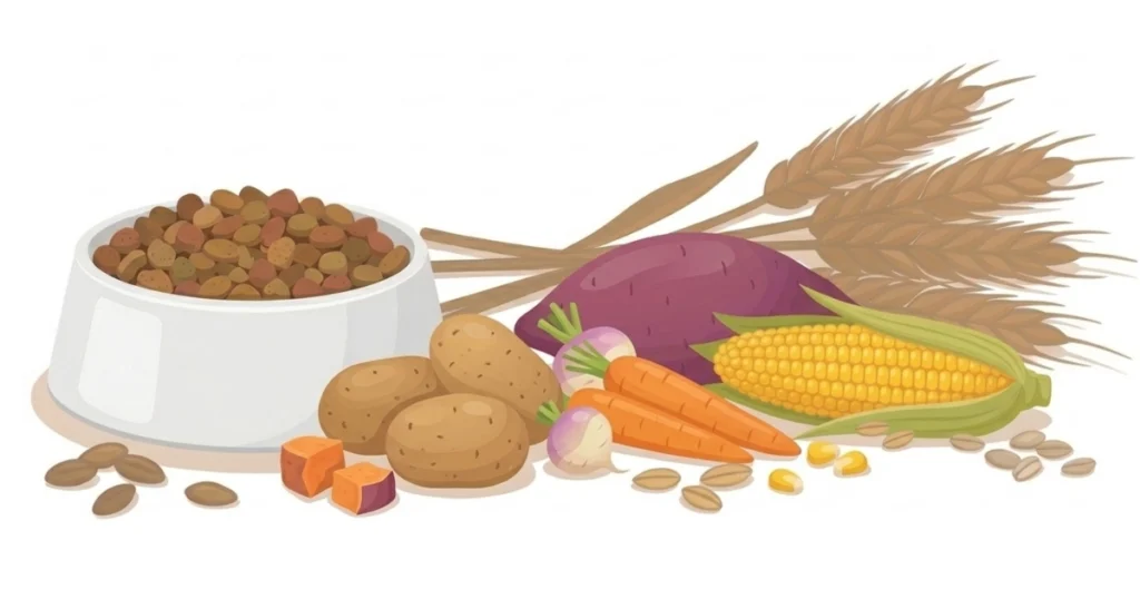 ドッグフードと炭水化物食材