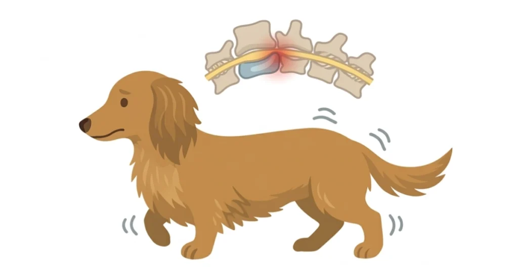 ヘルニアグレード2の歩行の異常が出ている状態。