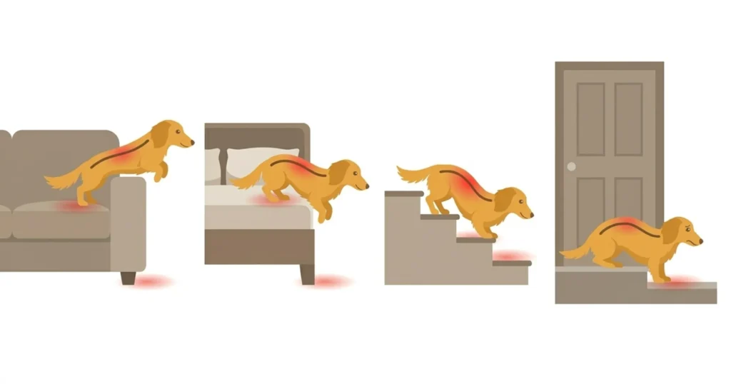 家の中のダックスフンドにとって負担になりやすい場所。ソファ、ベッド、階段、室内の段差。