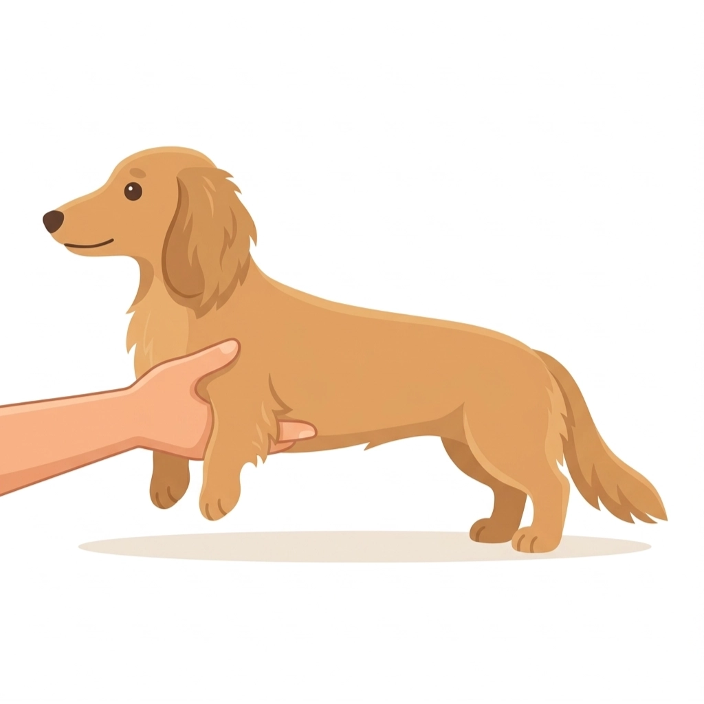 片手を胸の下に入れ込む