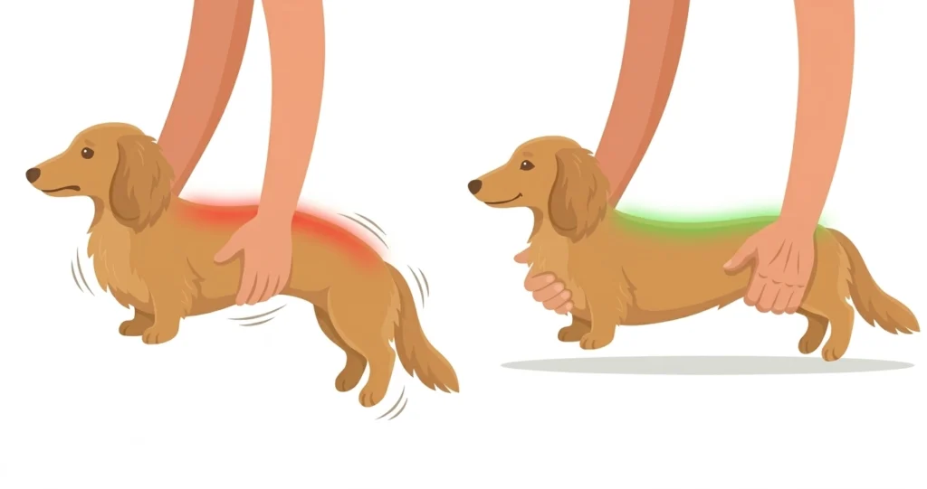 ダックスフンドのNG、OKの抱え方例