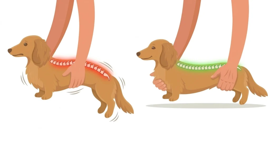 ダックスフンドのNG、OKの抱え方例
背骨シルエット入り