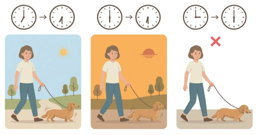 ダックスの散歩時間の図