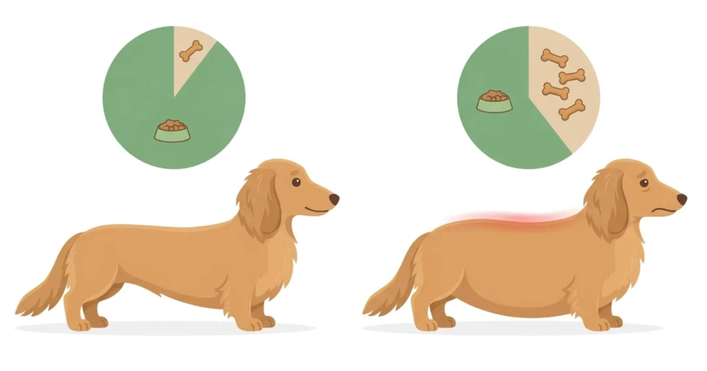 図解：フードとおやつのカロリーバランス