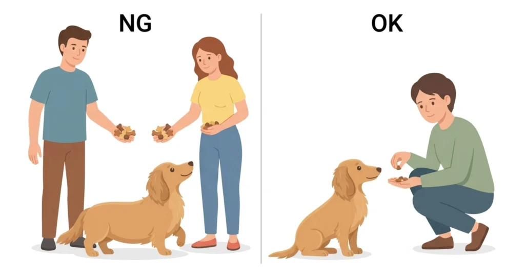 おやつの与え方NG・OK図