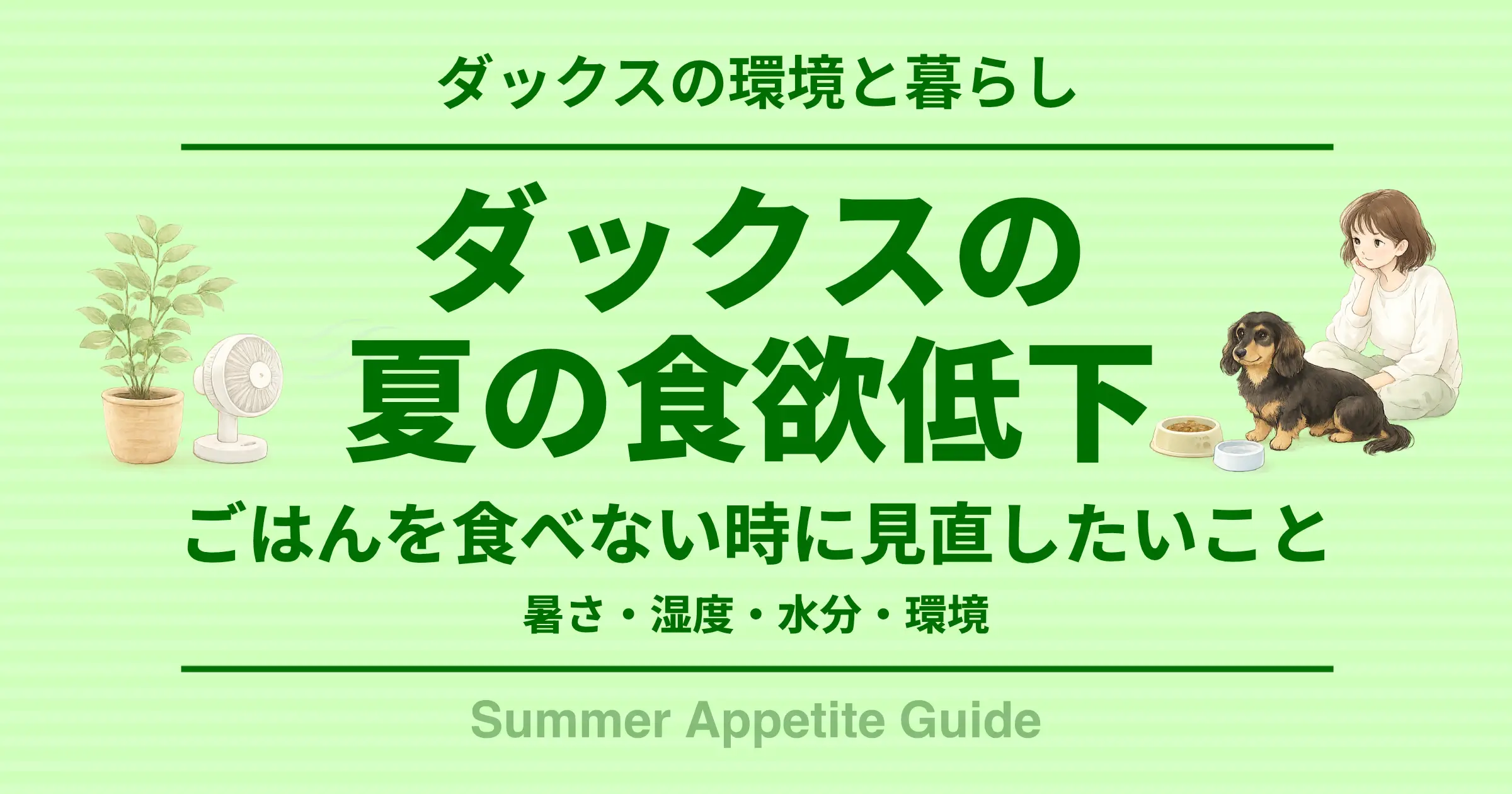 ダックスの夏の食欲低下
