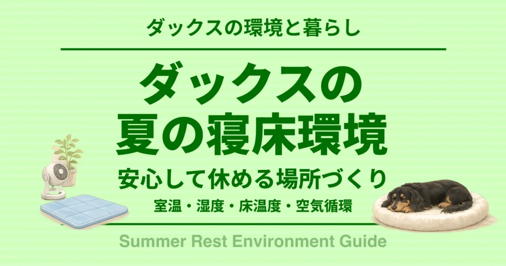 ダックスの夏の寝床環境