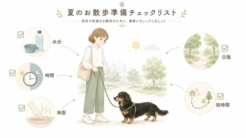 夏のお散歩準備チェックリスト