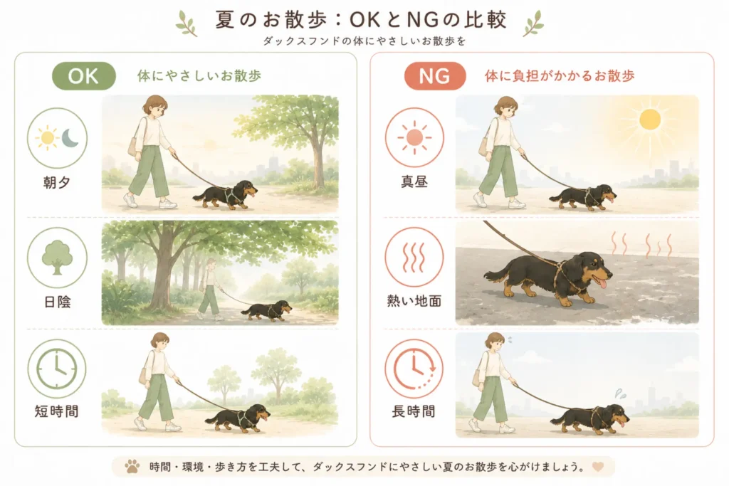 夏のお散歩OK、NG比較