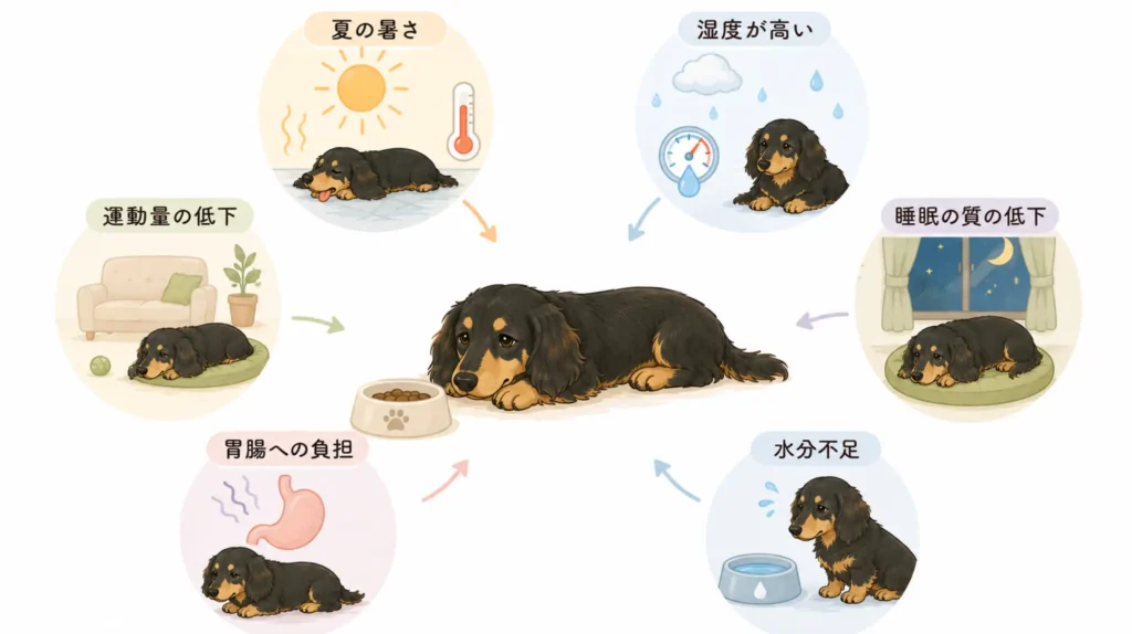 夏に食欲が落ちやすい理由図解