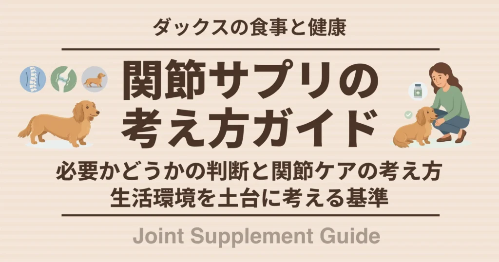 関節サプリの考え方ガイド