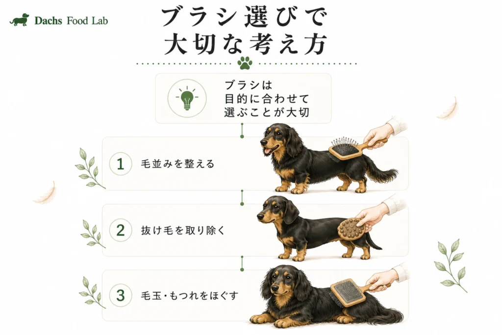 ダックスフンドに合うブラシを選ぶ考え方