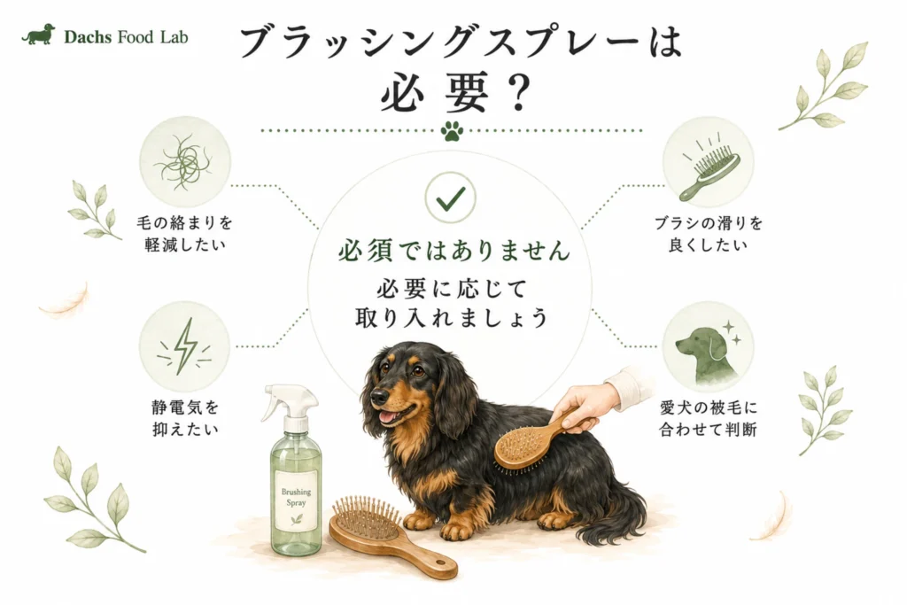 ブラッシングスプレーの必要性を示した図解