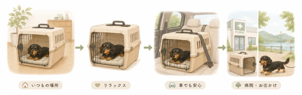 車移動で安心して過ごせる環境のイメージ