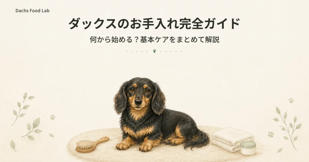 ダックスのお手入れ全体を紹介する記事のアイキャッチ画像