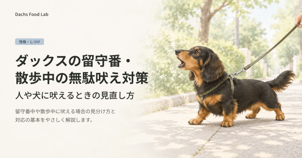 ダックスの留守番・散歩中の無駄吠え対策を紹介する記事のアイキャッチ画像